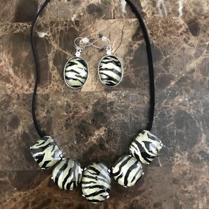 Park Lane Jewelry - Park Lane Zebra Necklace and Pierced Earrings Park Lane Jewelry - Park Lane Zebra Necklace and Pierced Earrings